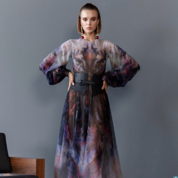 Saiid Kobeisy Tulle Gown With Belt - Picture 1 of 7